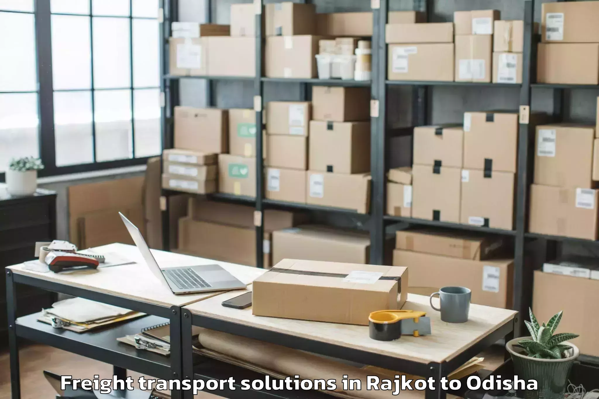 Easy Rajkot to Umarkote Freight Transport Solutions Booking